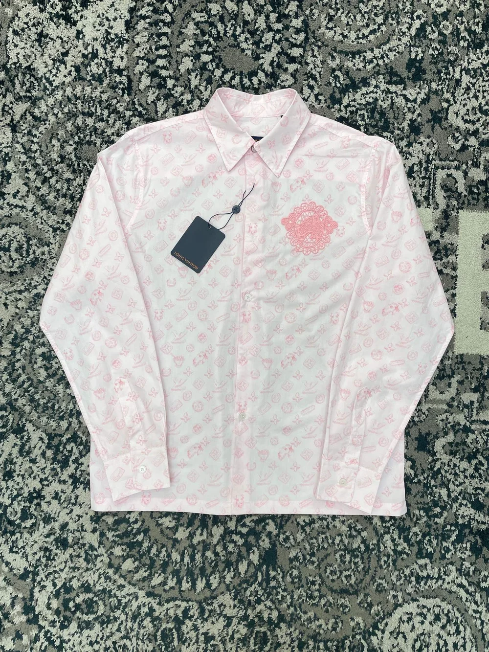 루이비통 모노그램 프린트 긴소매 코튼 셔츠 1AFQ07