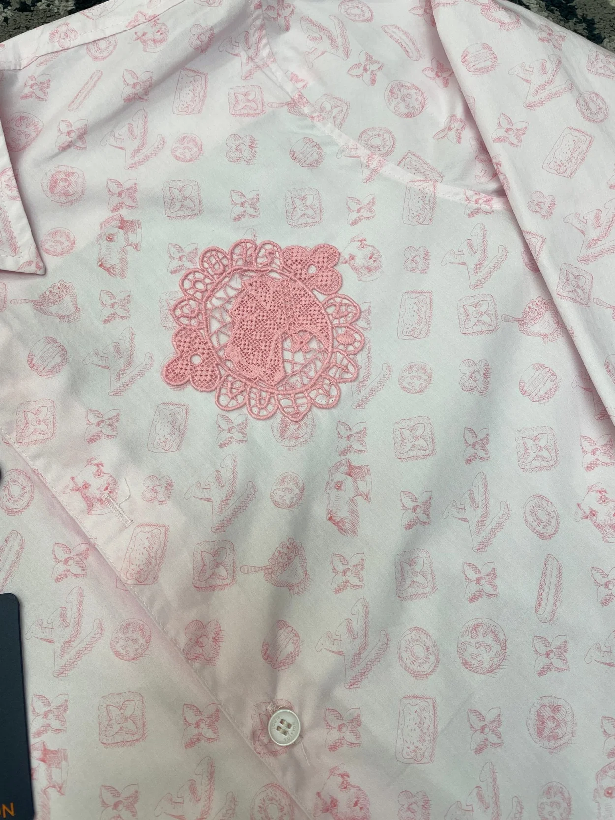 루이비통 모노그램 프린트 긴소매 코튼 셔츠 1AFQ07