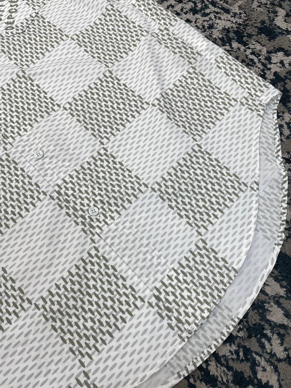 루이비통 다미에 롱 슬리브드 클래식 코튼 셔츠 1AFJDC