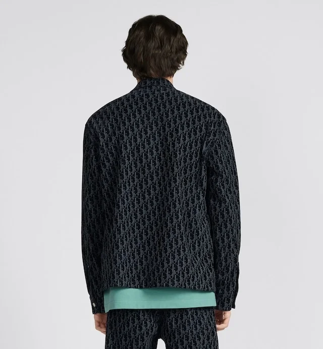 디올 오블리크  오버셔츠 블루 코튼 셔츠