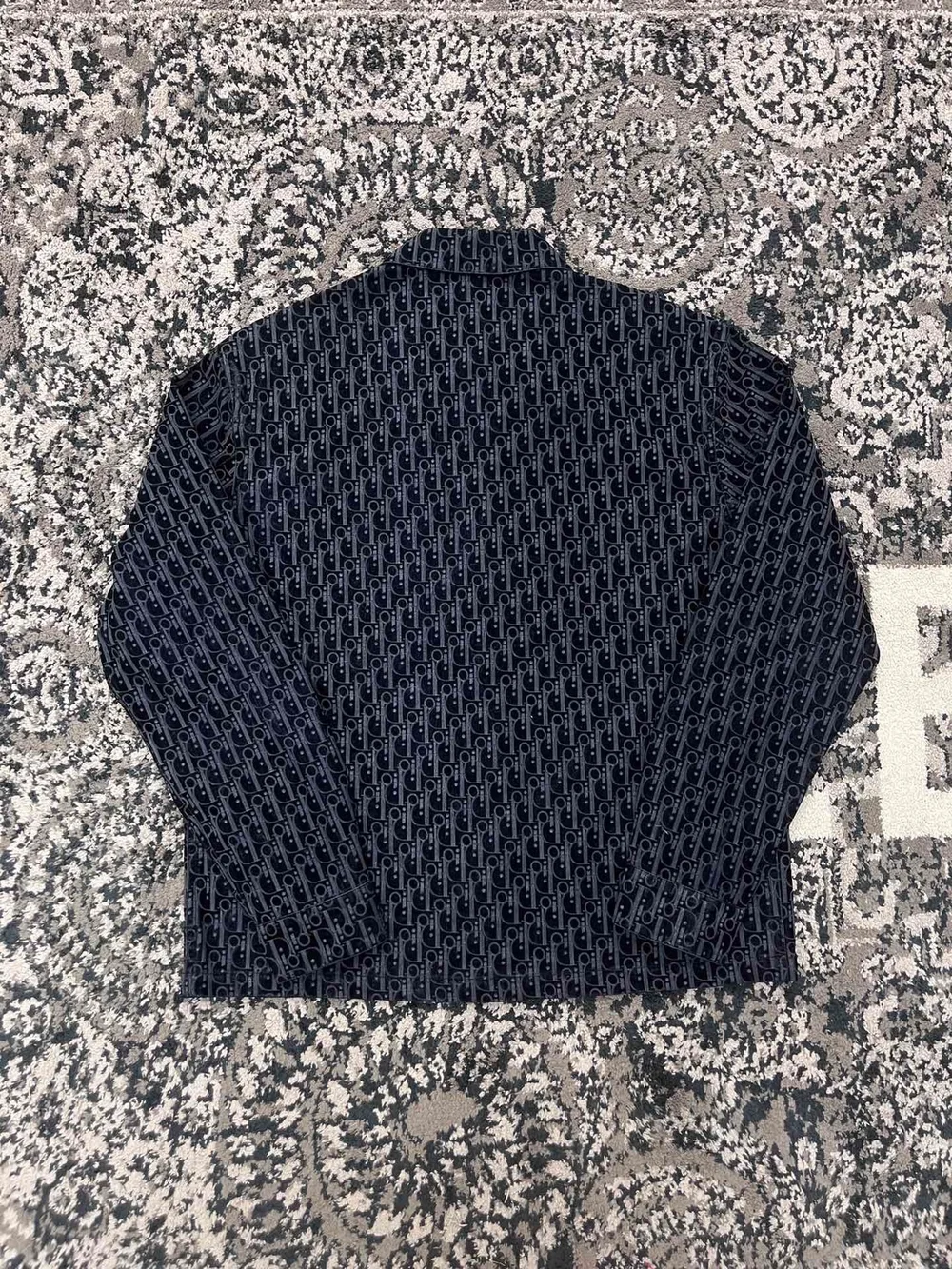 디올 오블리크  오버셔츠 블루 코튼 셔츠