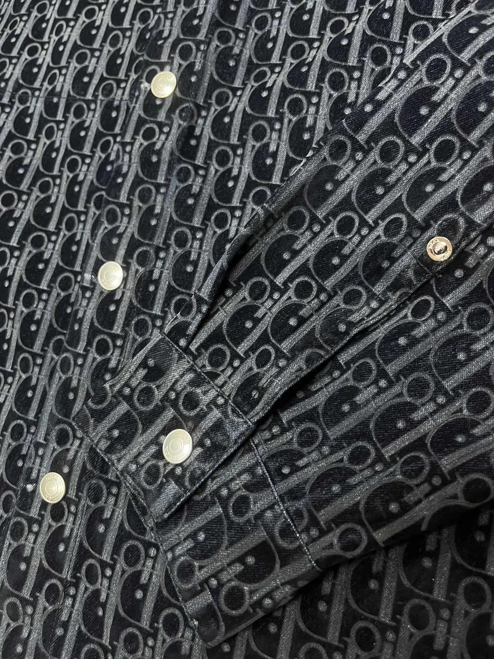 디올 오블리크  오버셔츠 블루 코튼 셔츠