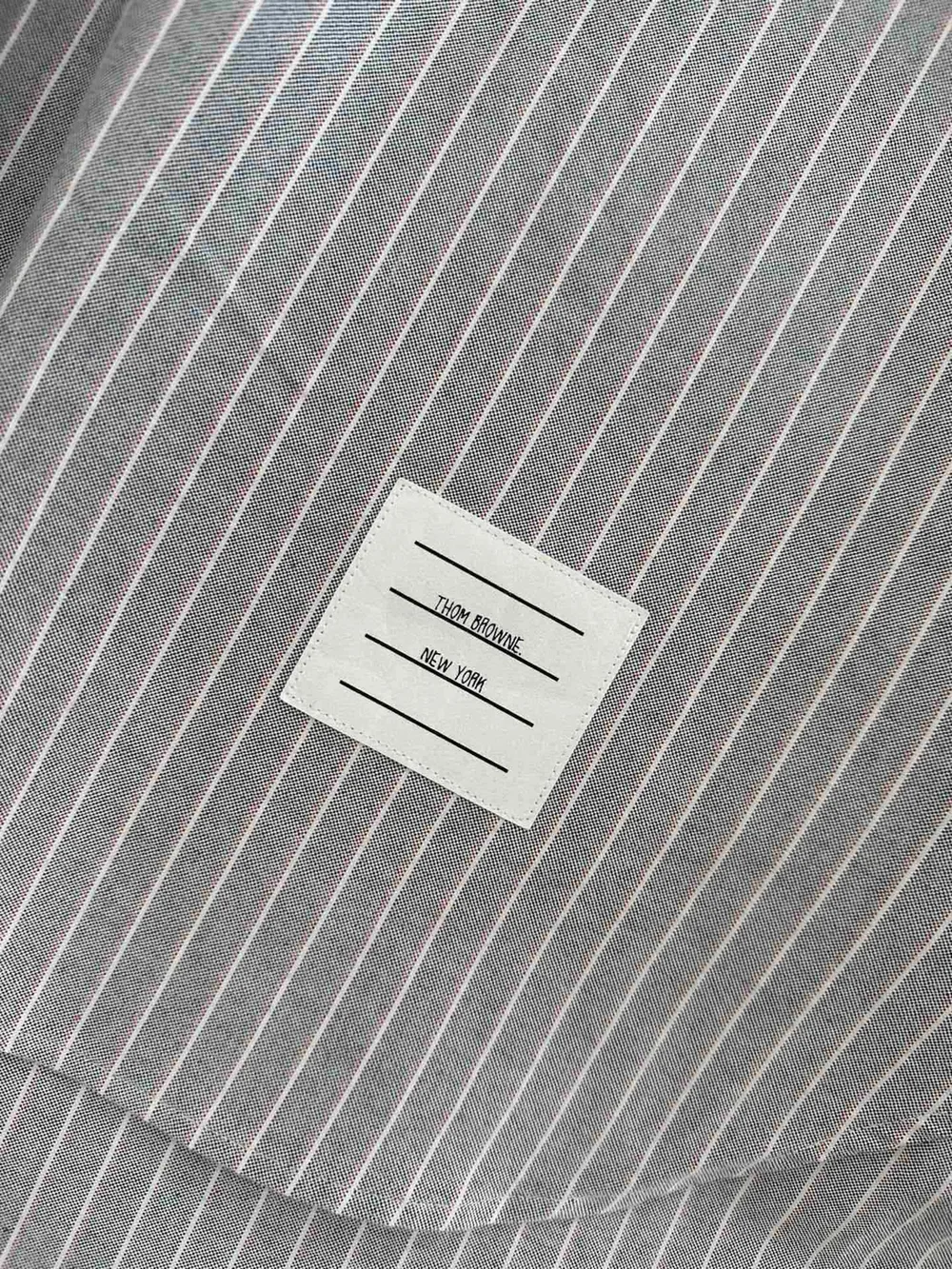 톰브라운 섀도 핀스트라이프 보타이 블루종 셔츠