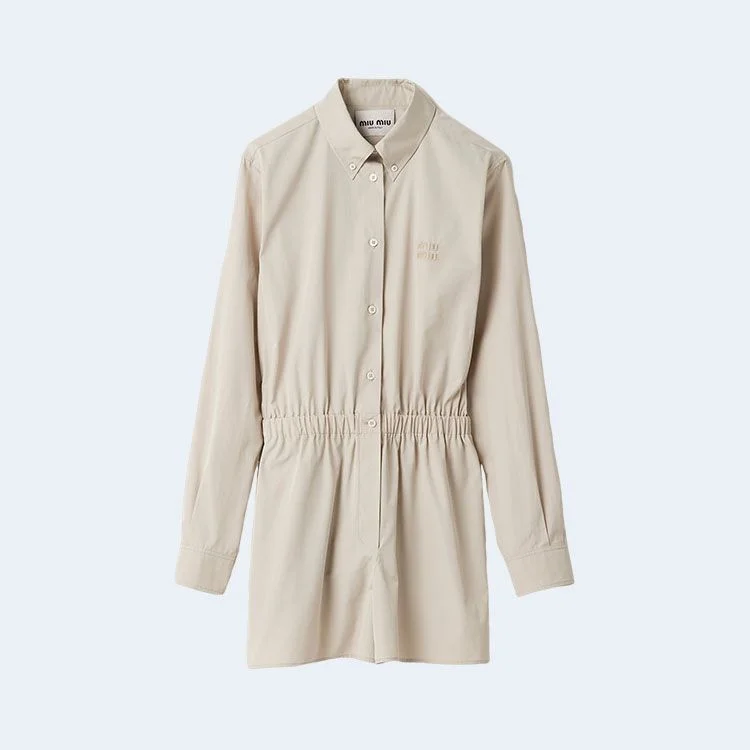 미우미우 라임스톤 포플린 점프수트