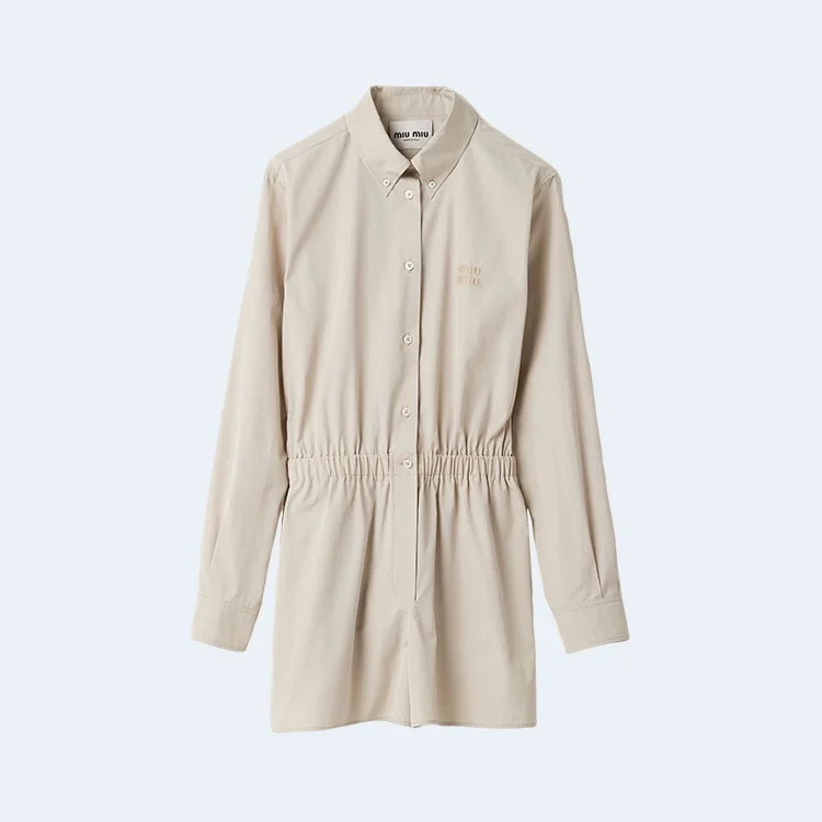 미우미우 라임스톤 포플린 점프수트