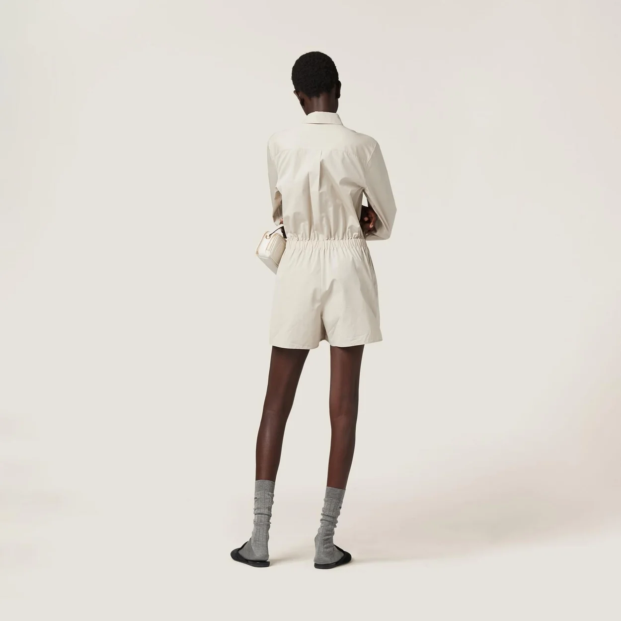 미우미우 라임스톤 포플린 점프수트