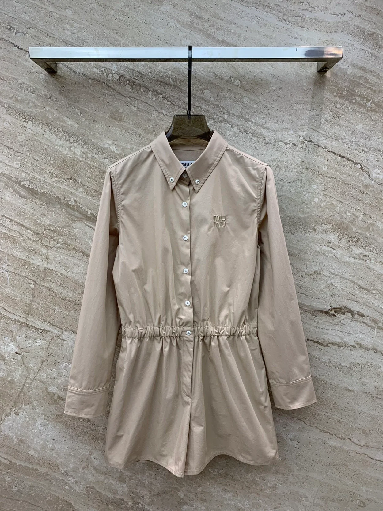 미우미우 라임스톤 포플린 점프수트