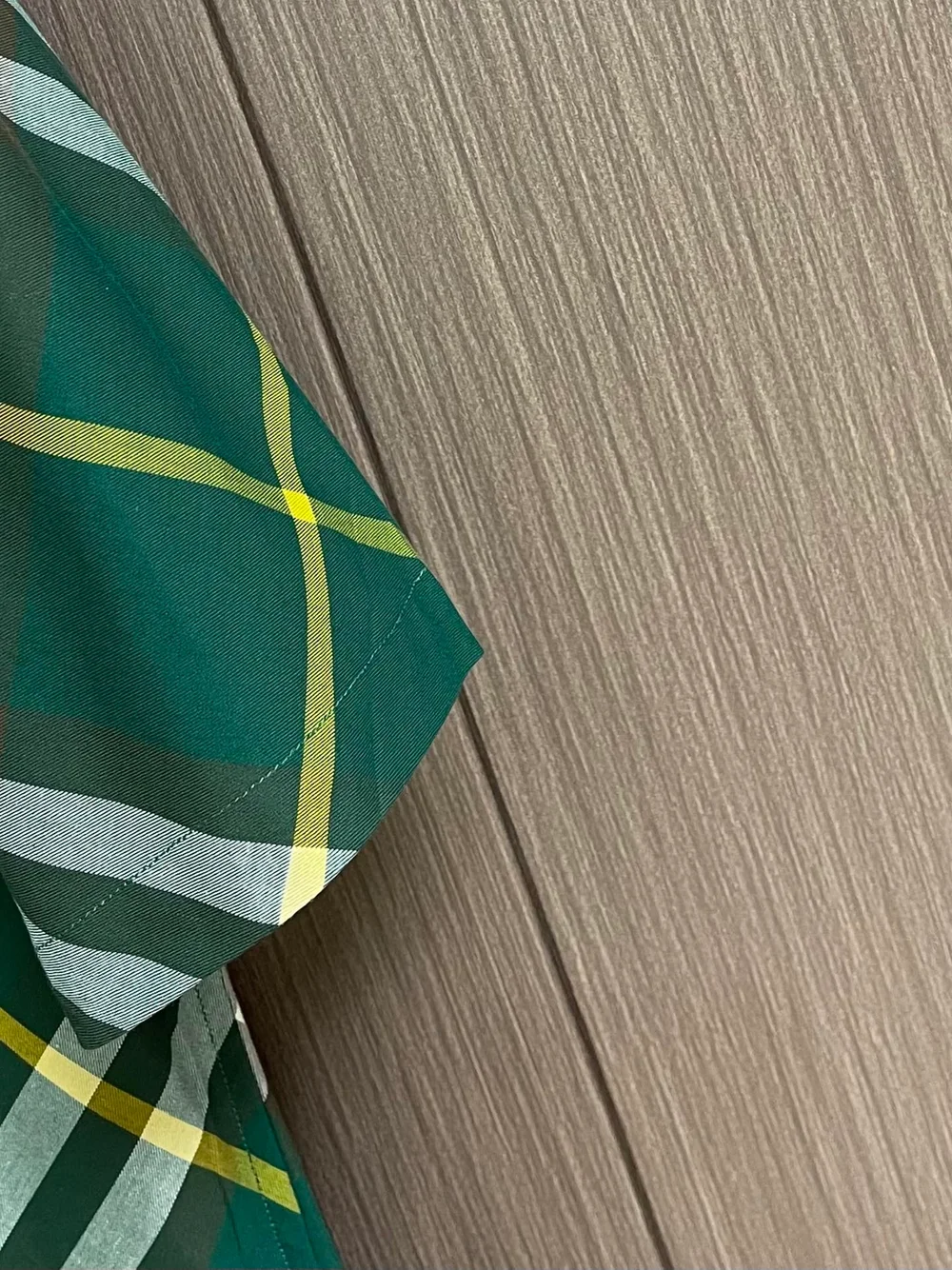 버버리 체크 코튼 셔츠 그린