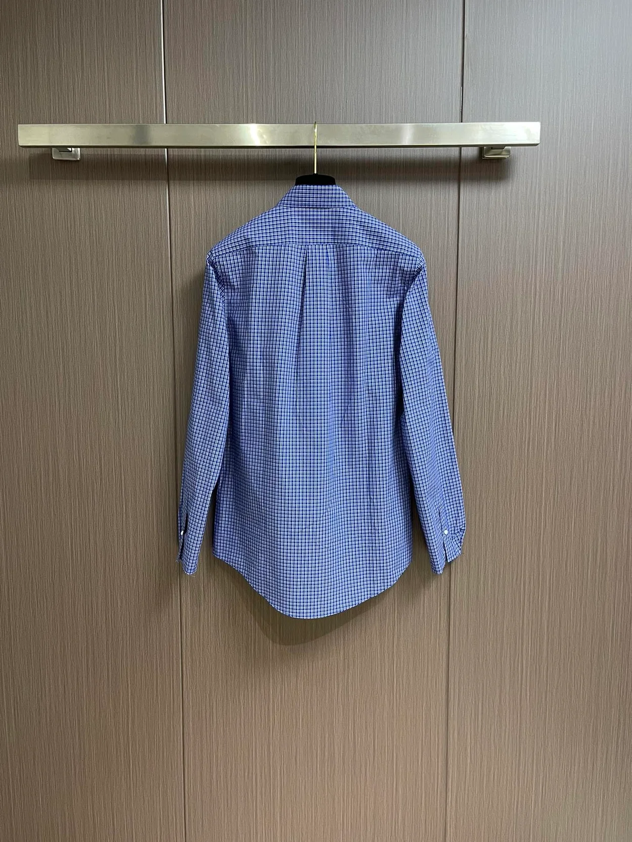 미우미우 체크 셔츠 사파이어 블루