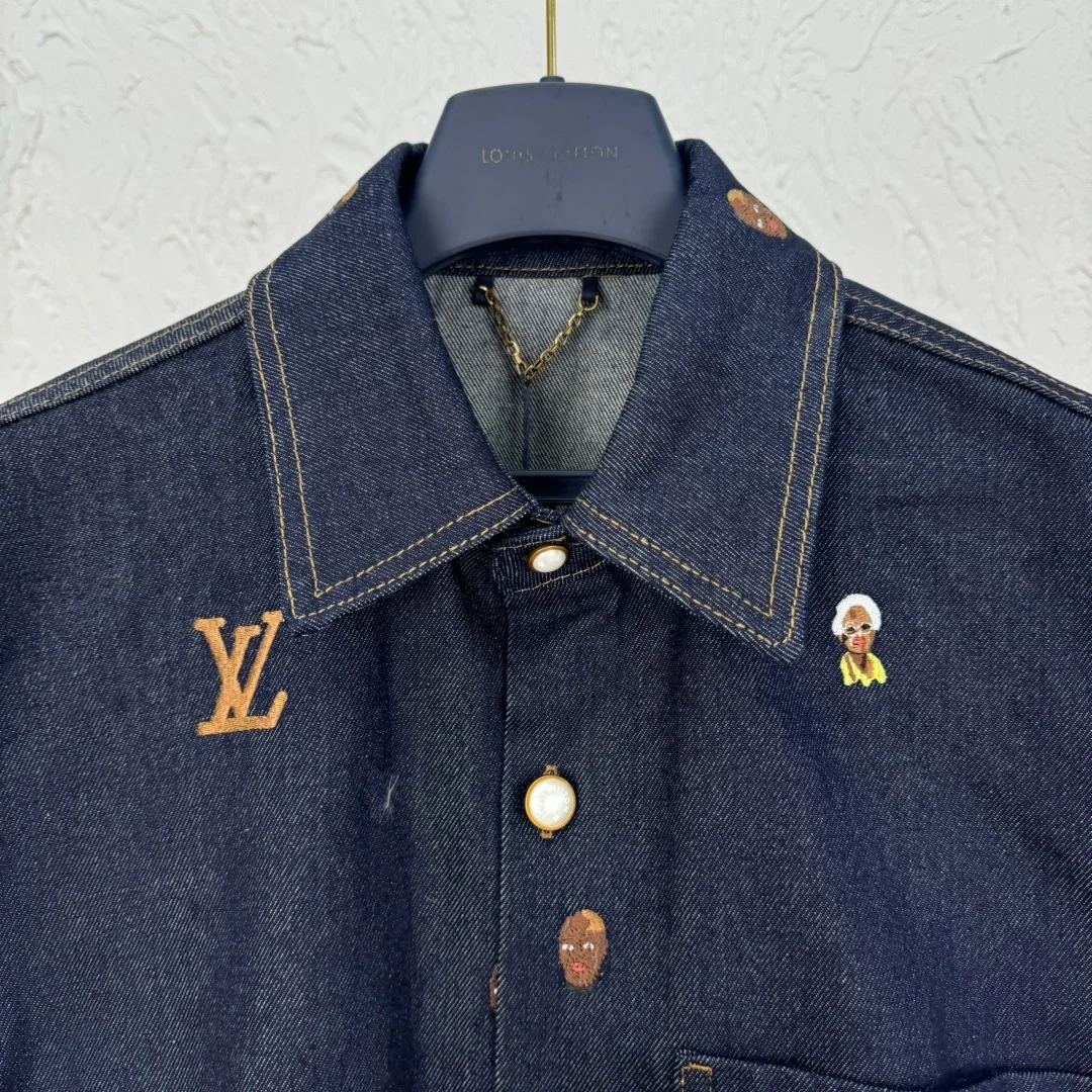 루이비통 엠브로이더드 데님 오버셔츠 1AFHVF