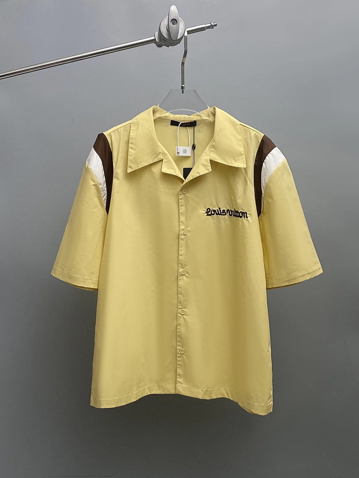 루이비통 엠브로이더리 숏 슬리브드 코튼 보울링 셔츠