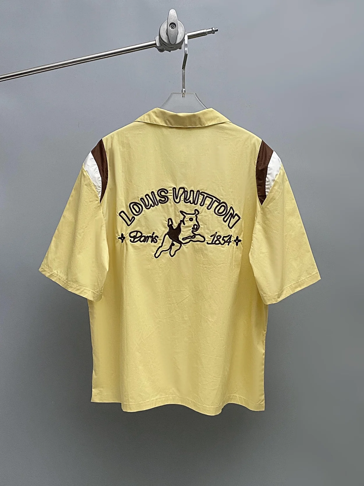 루이비통 엠브로이더리 숏 슬리브드 코튼 보울링 셔츠