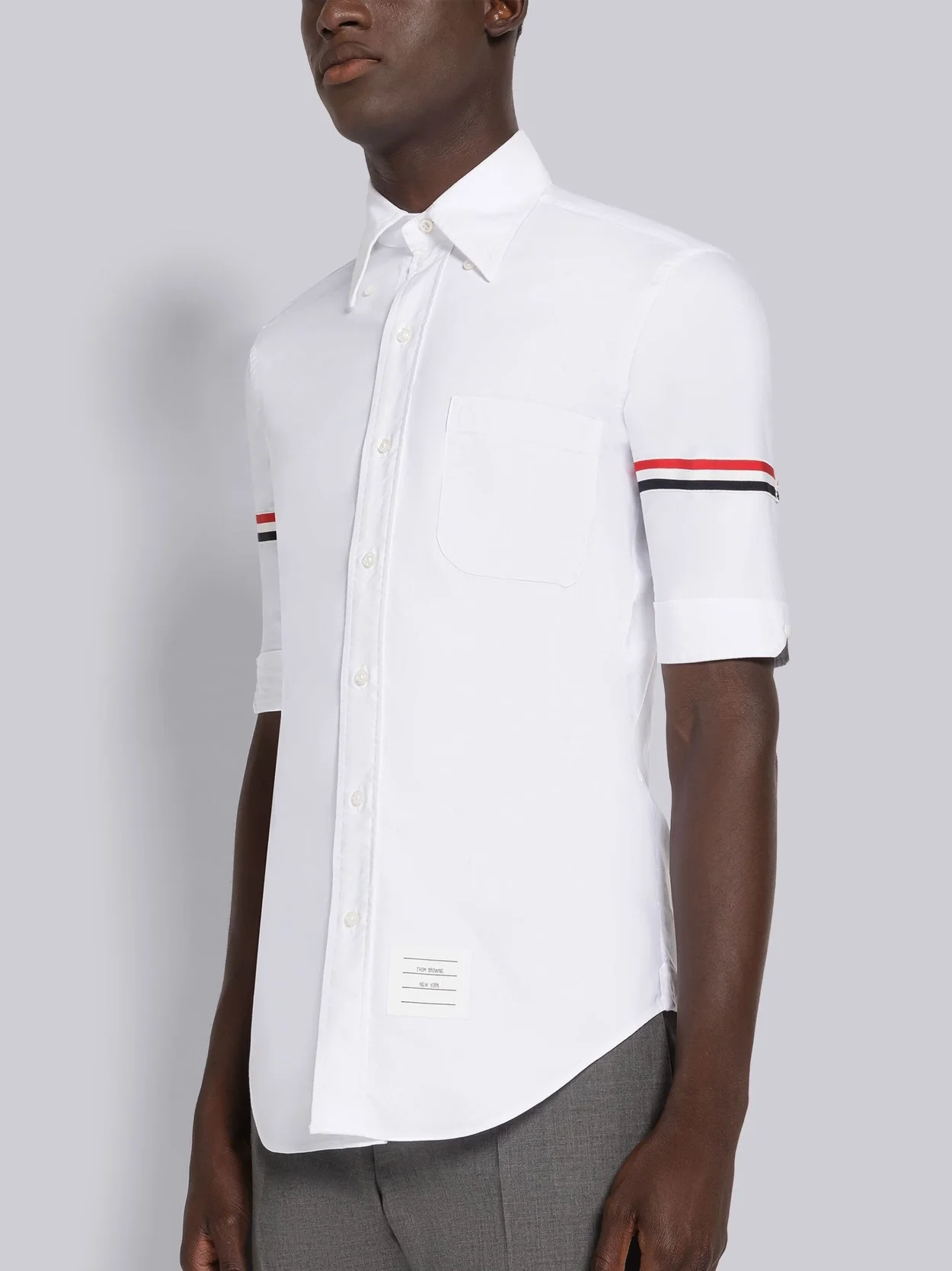 톰브라운 옥스포드 암밴드 숏 슬리브 셔츠