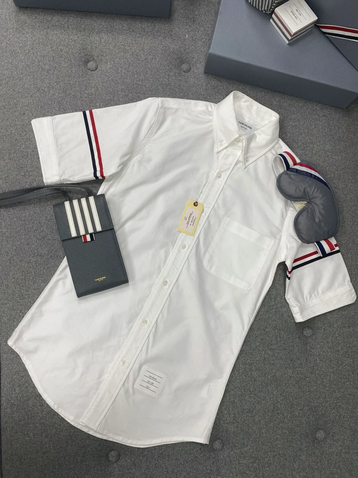 톰브라운 옥스포드 암밴드 숏 슬리브 셔츠