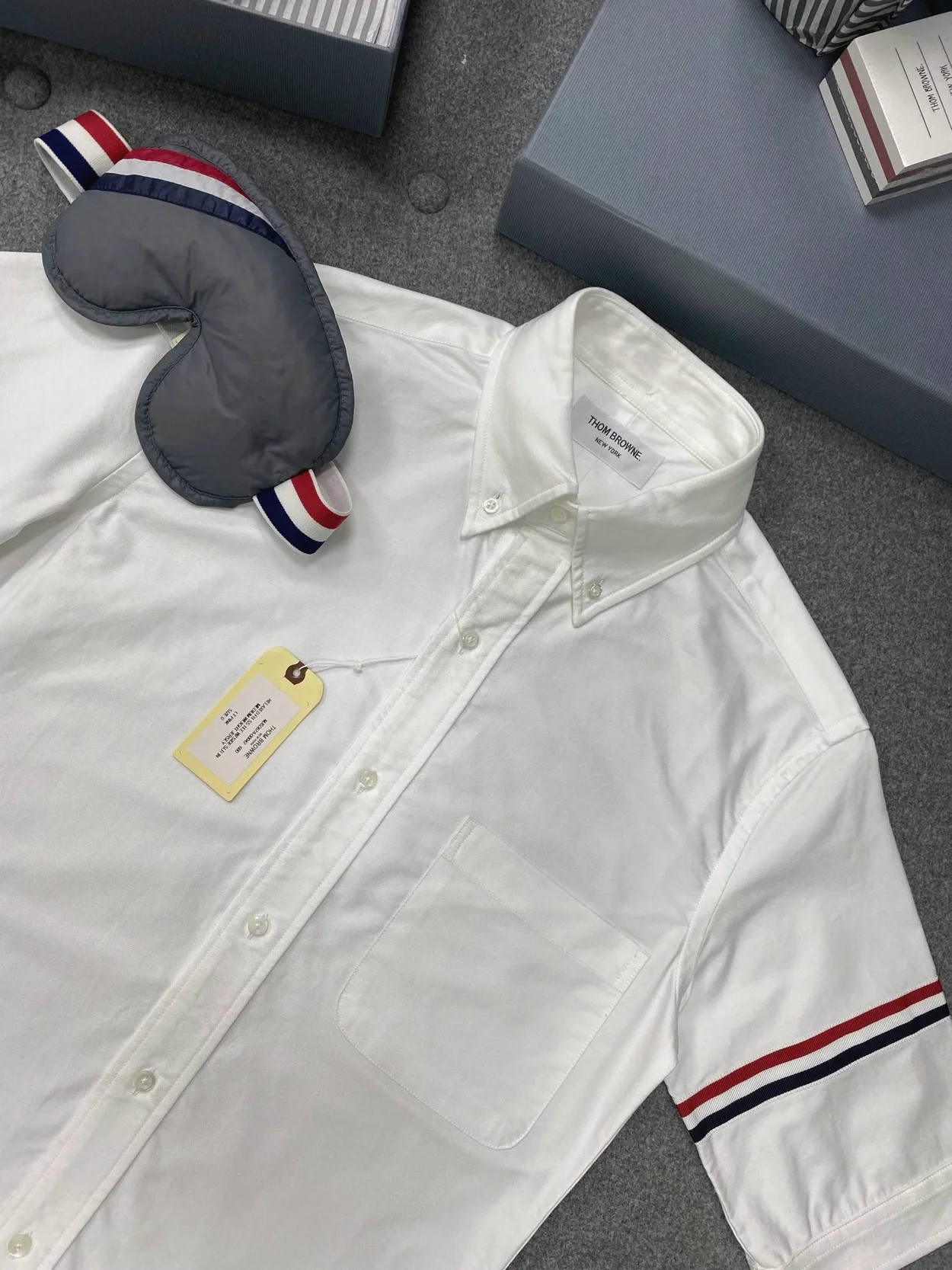 톰브라운 옥스포드 암밴드 숏 슬리브 셔츠