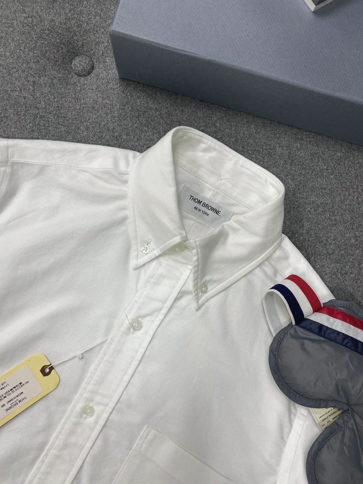 톰브라운 옥스포드 암밴드 숏 슬리브 셔츠