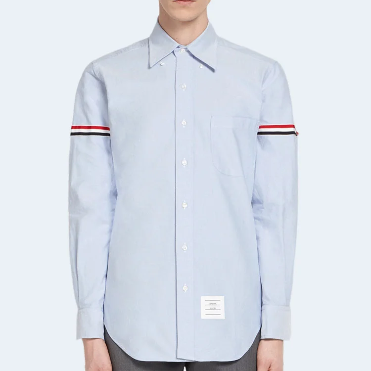 톰브라운 라이트 블루 옥스포드 그로그랭 암밴드 셔츠