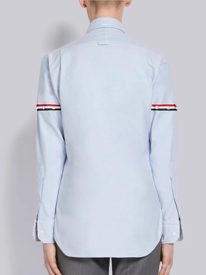 톰브라운 라이트 블루 옥스포드 그로그랭 암밴드 셔츠