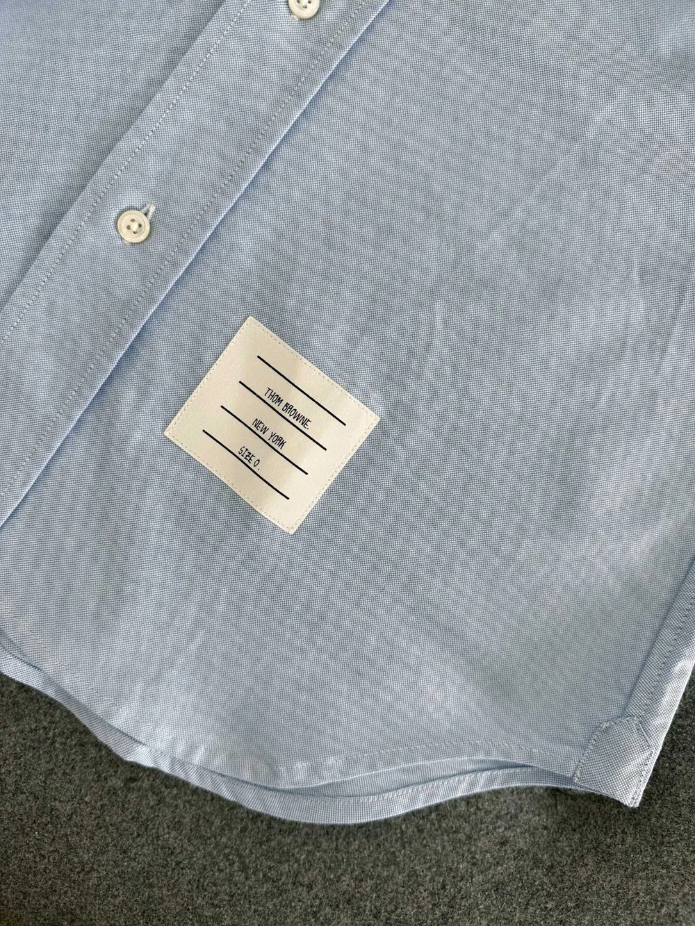 톰브라운 라이트 블루 옥스포드 그로그랭 암밴드 셔츠