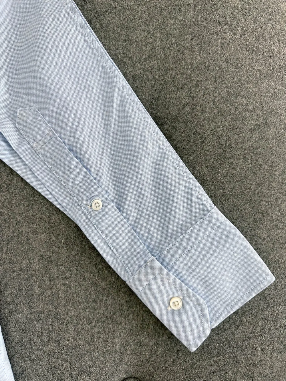 톰브라운 라이트 블루 옥스포드 그로그랭 암밴드 셔츠