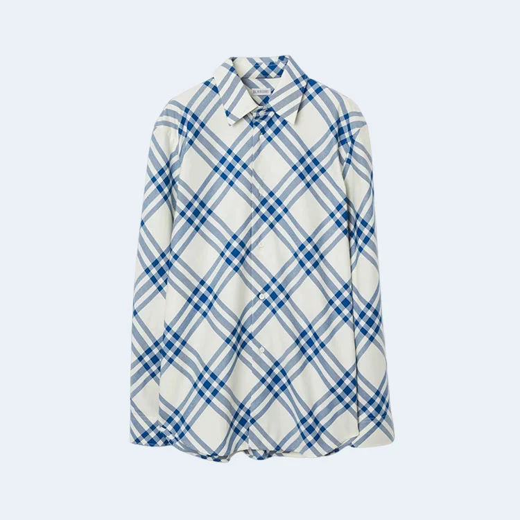 버버리 체크 코튼 셔츠