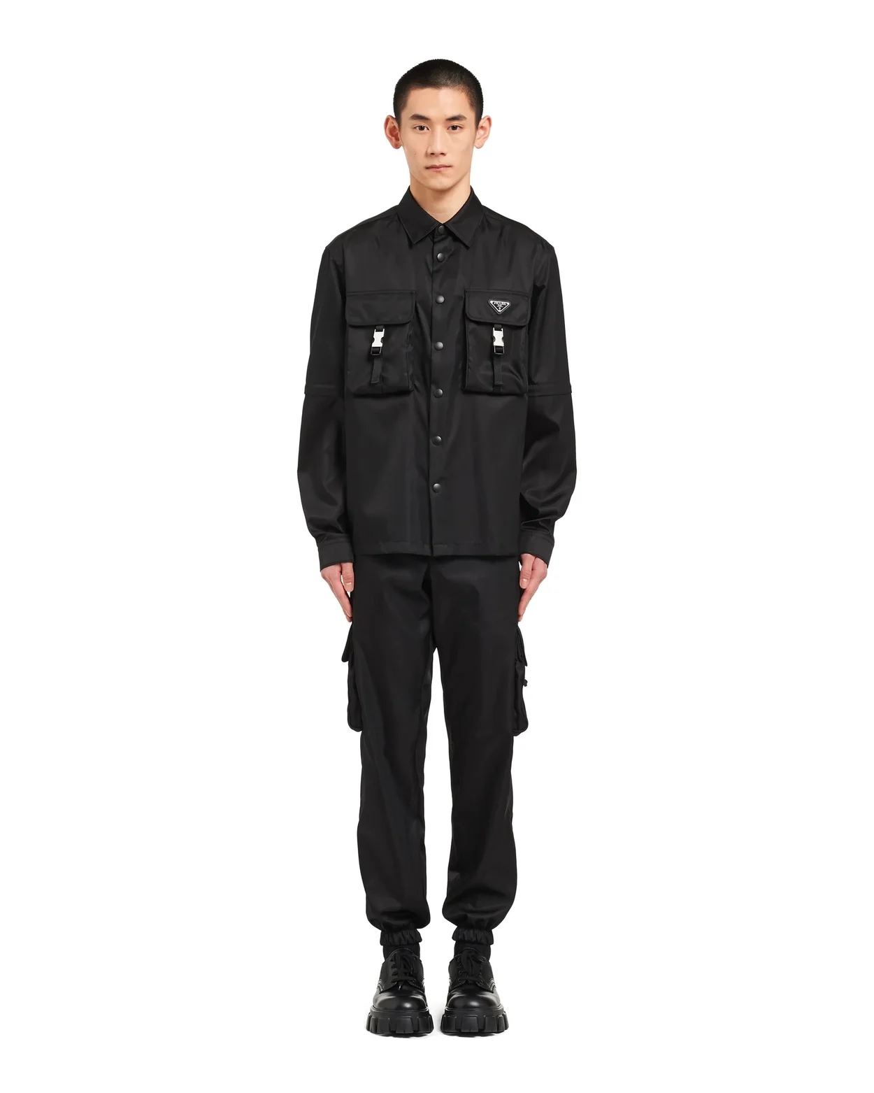 프라다 리나일론 셔츠 블랙