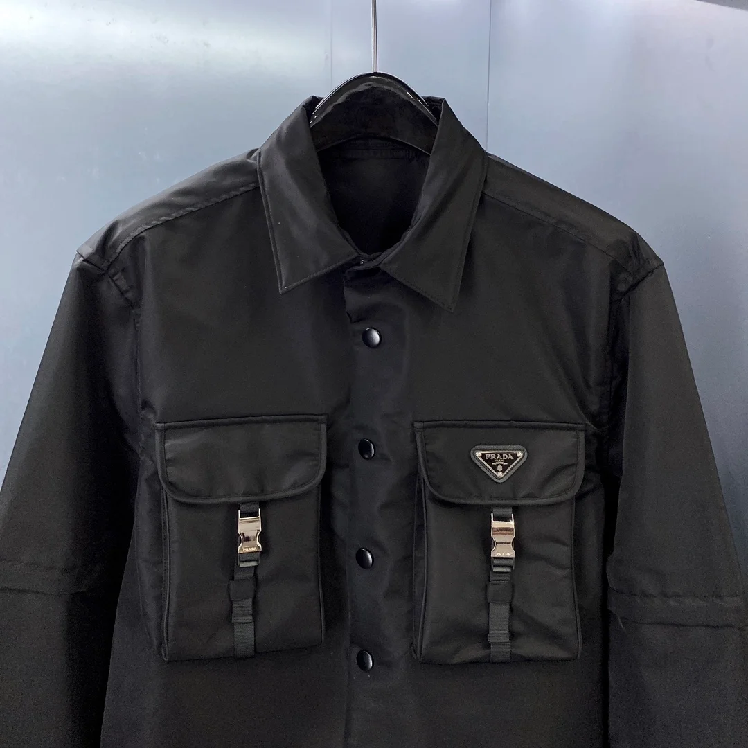 프라다 리나일론 셔츠 블랙