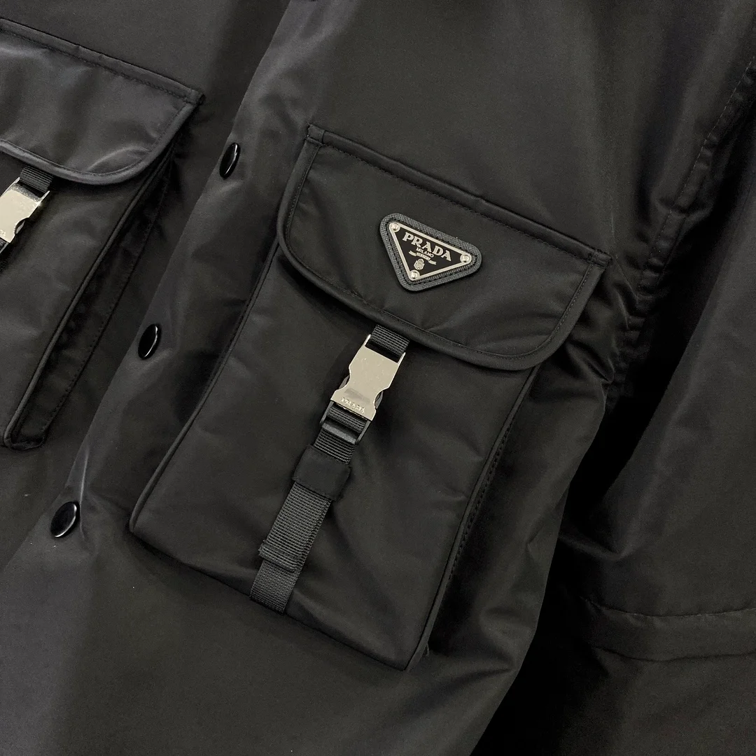 프라다 리나일론 셔츠 블랙