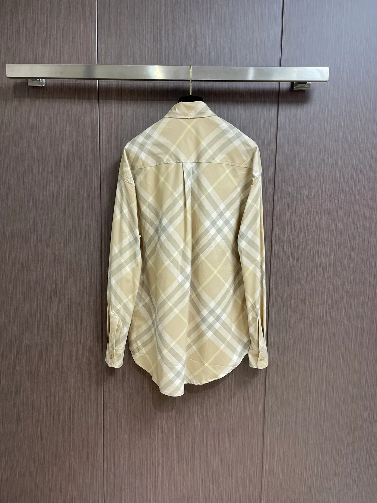 버버리 체크 코튼 셔츠 베이지