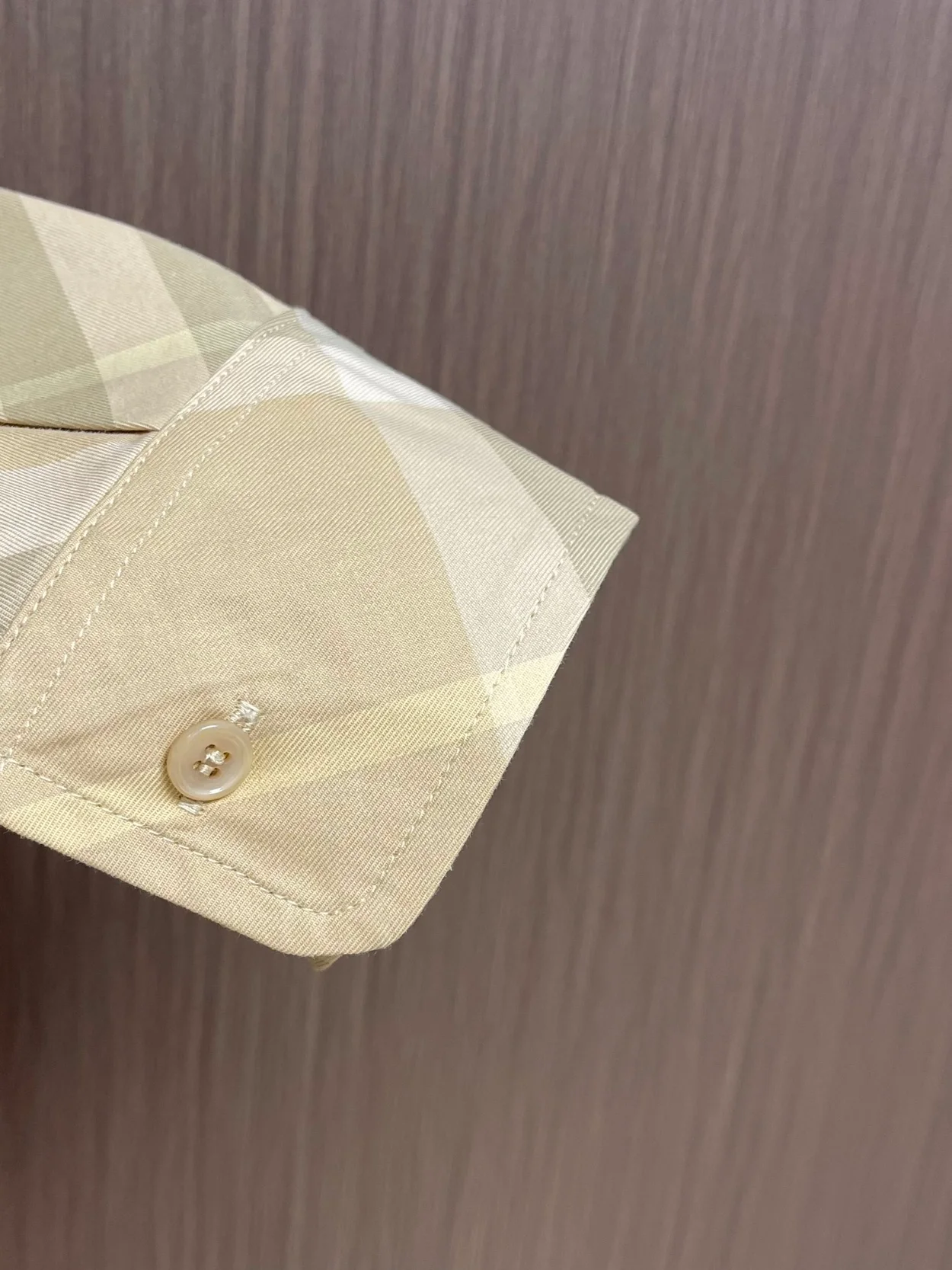 버버리 체크 코튼 셔츠 베이지