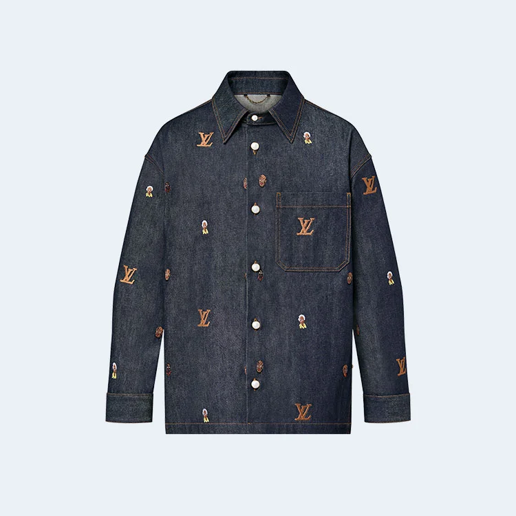 루이비통 자수 데님 오버셔츠 1AFHVC