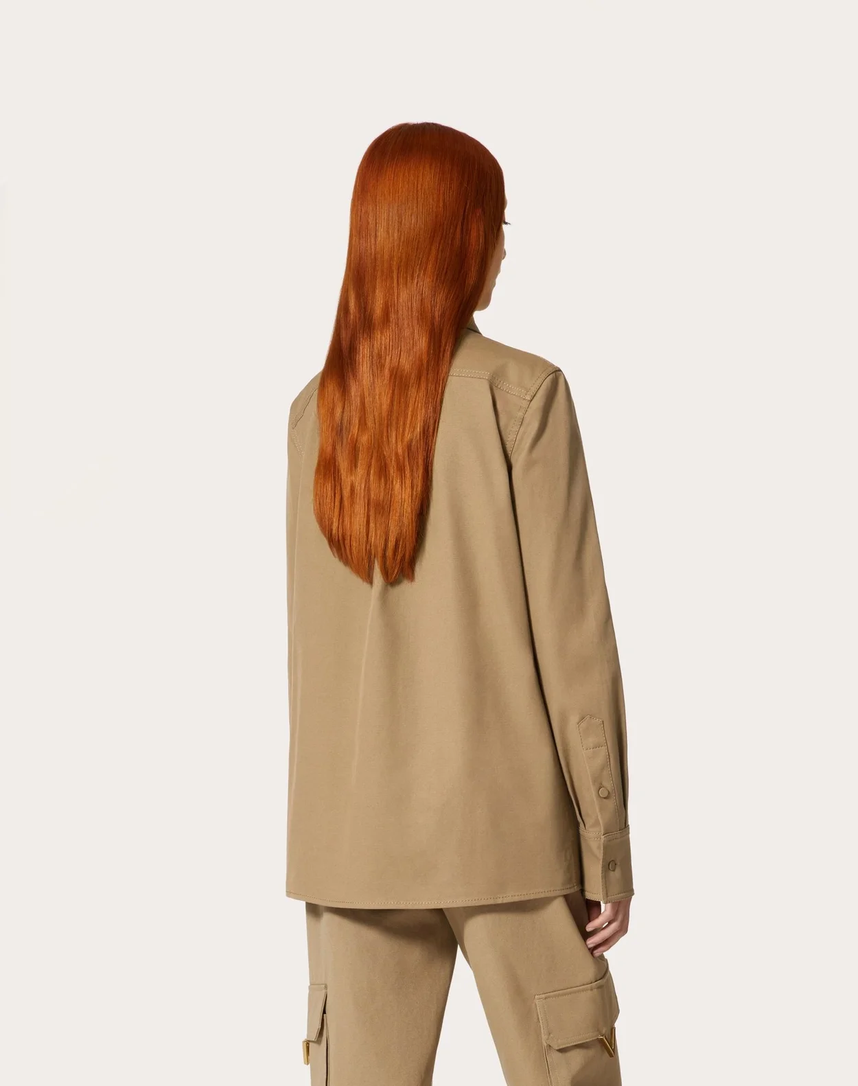 발렌티노 스트레치 코튼 캔버스 오버셔츠