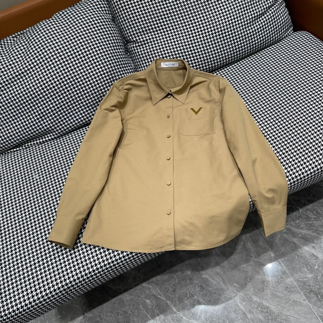 발렌티노 스트레치 코튼 캔버스 오버셔츠