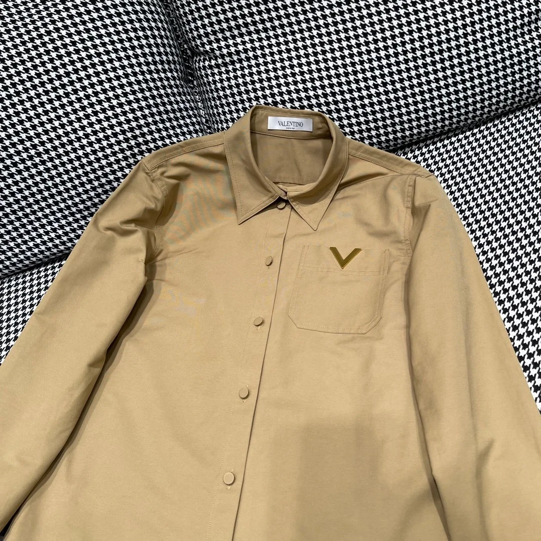 발렌티노 스트레치 코튼 캔버스 오버셔츠