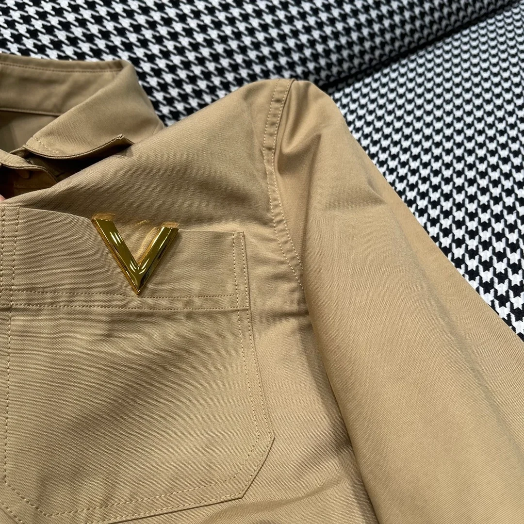 발렌티노 스트레치 코튼 캔버스 오버셔츠