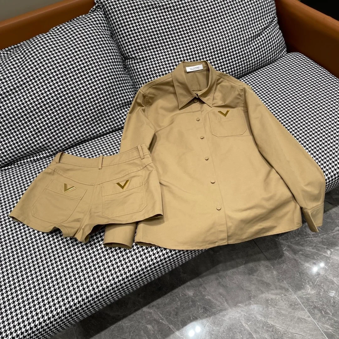 발렌티노 스트레치 코튼 캔버스 오버셔츠