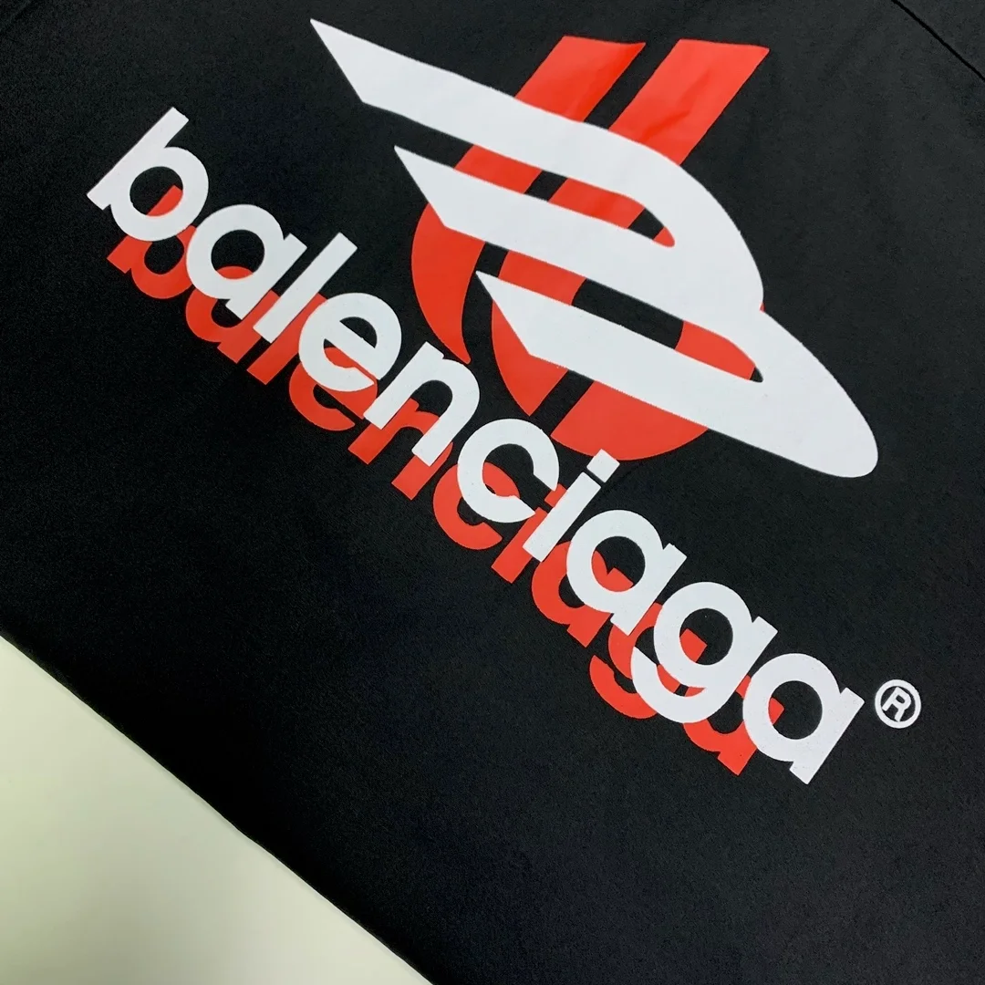 발렌시아가 백 로고 프린트 코튼 셔츠