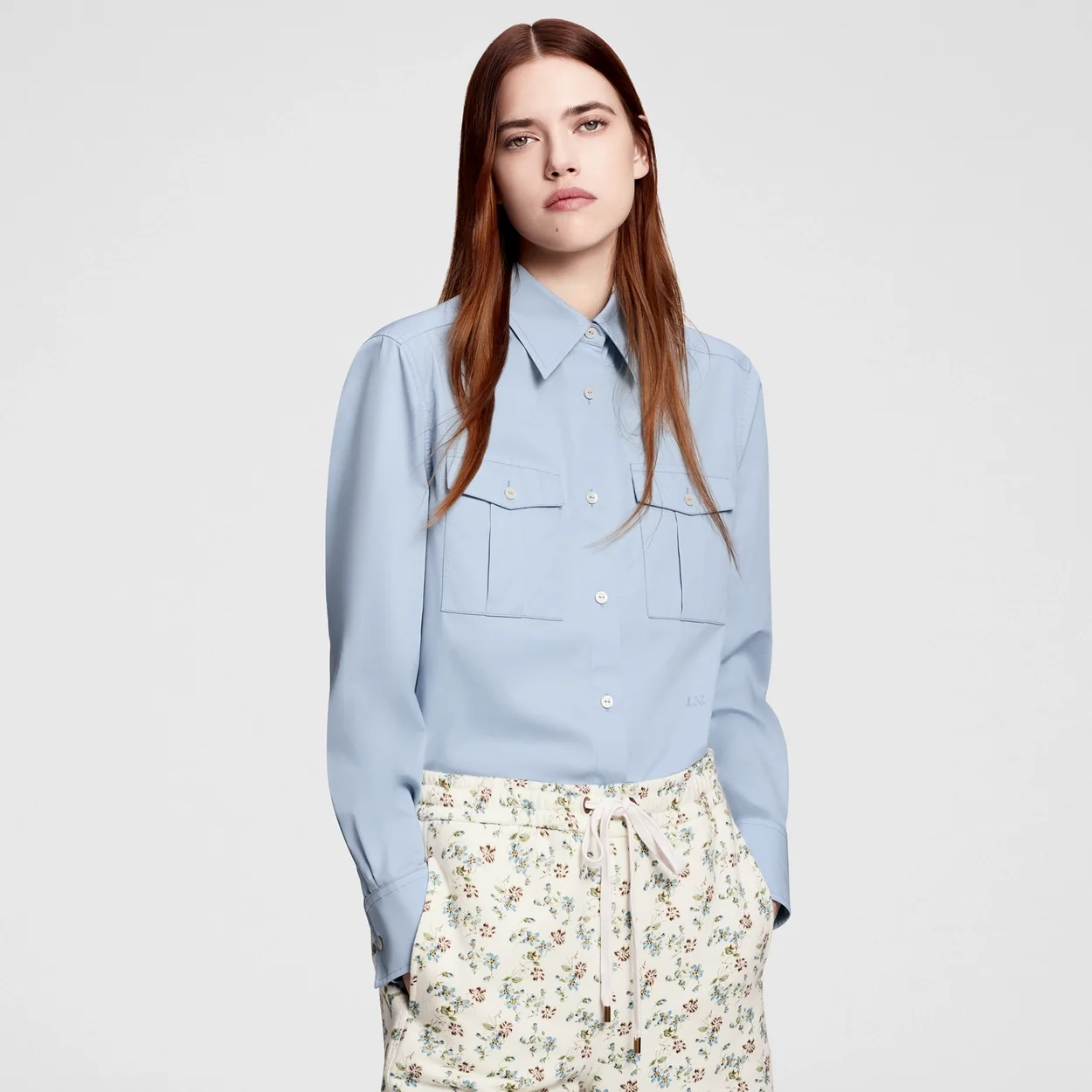 루이비통 매스큘린 플랩 포켓 셔츠 블루 1AFCEX