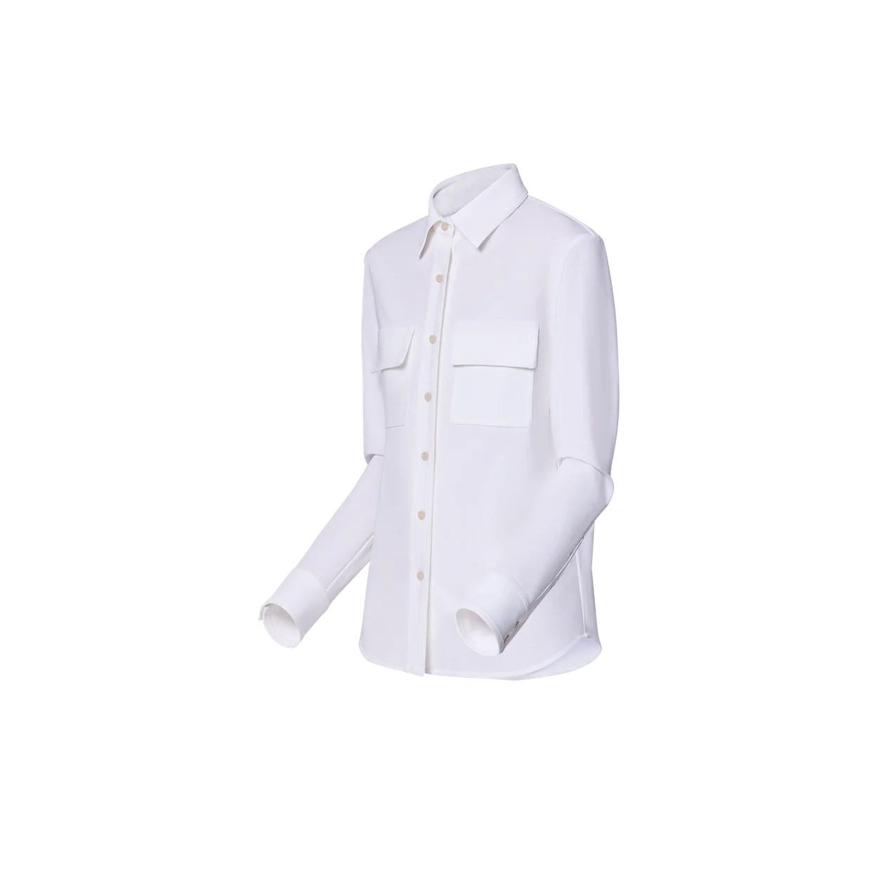 루이비통 더블 플랩 포켓 셔츠 화이트 1AFCA6