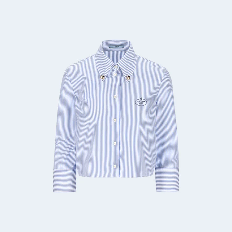 프라다 버튼업 스트라이프 셔츠