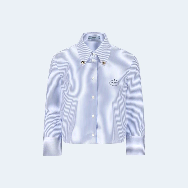 프라다 버튼업 스트라이프 셔츠