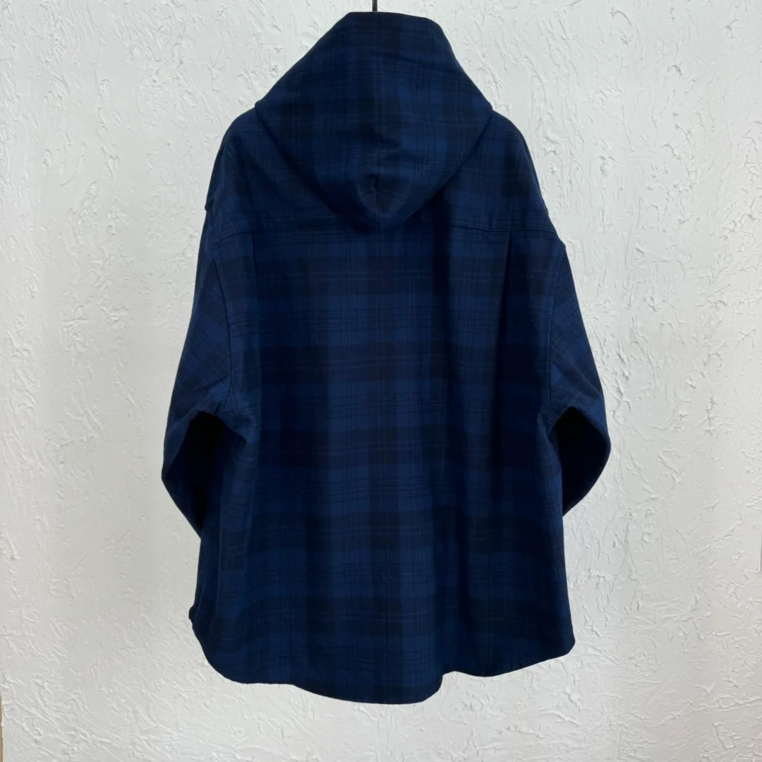 발렌시아가 후드 셔츠 블루