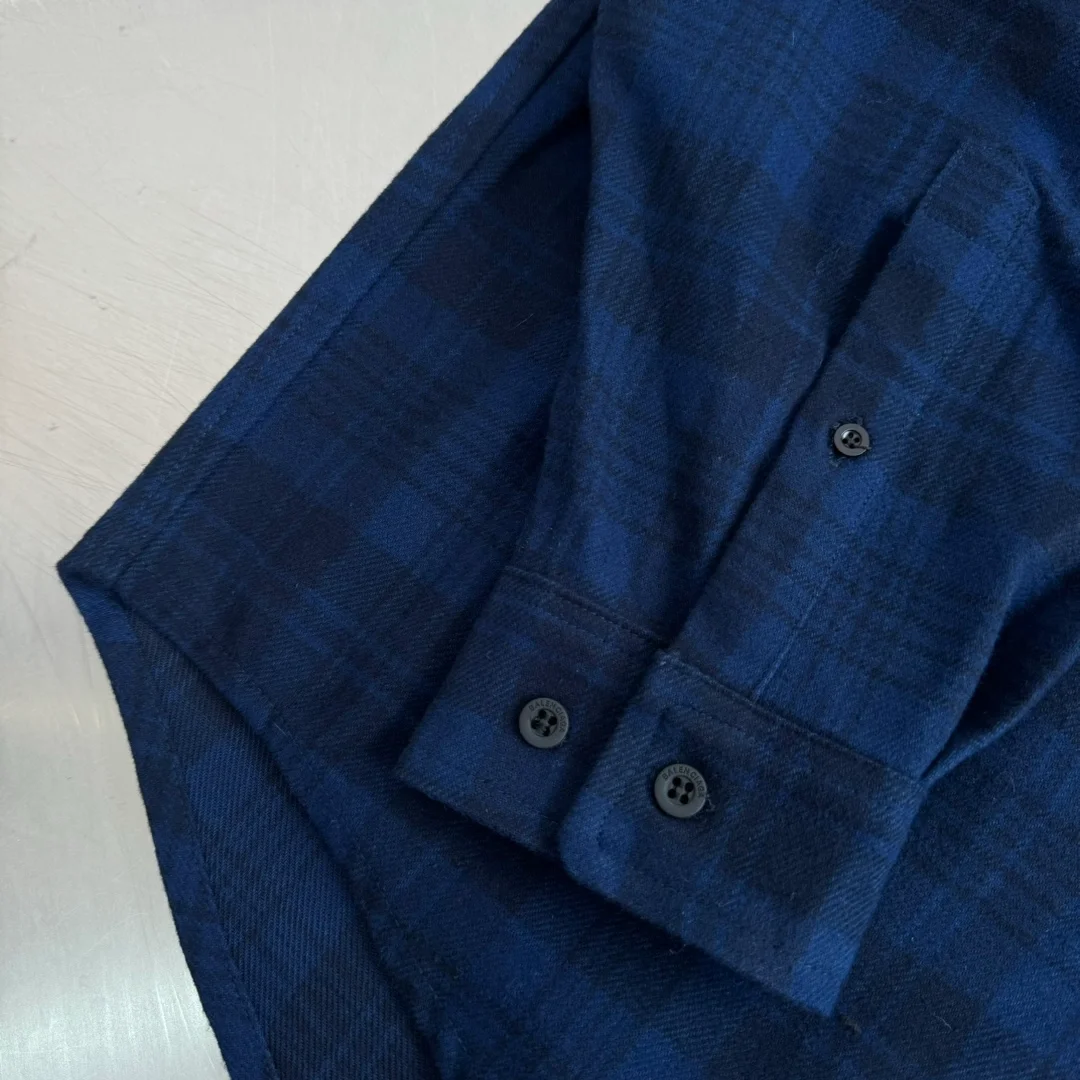 발렌시아가 후드 셔츠 블루