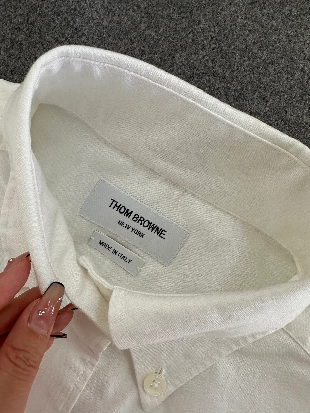 톰브라운 RWB 스트라이프 디테일 셔츠 화이트