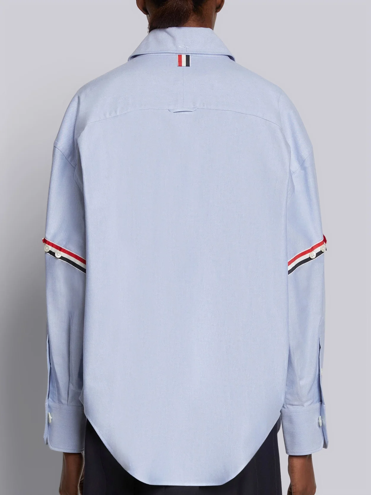 톰브라운 RWB 스트라이프 디테일 셔츠 블루