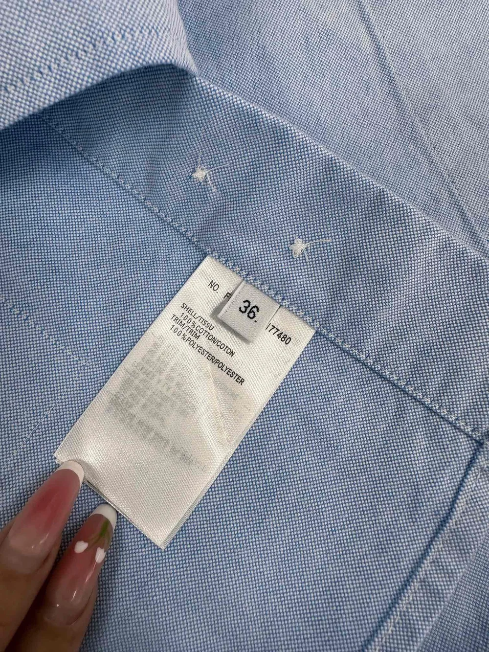 톰브라운 RWB 스트라이프 디테일 셔츠 블루