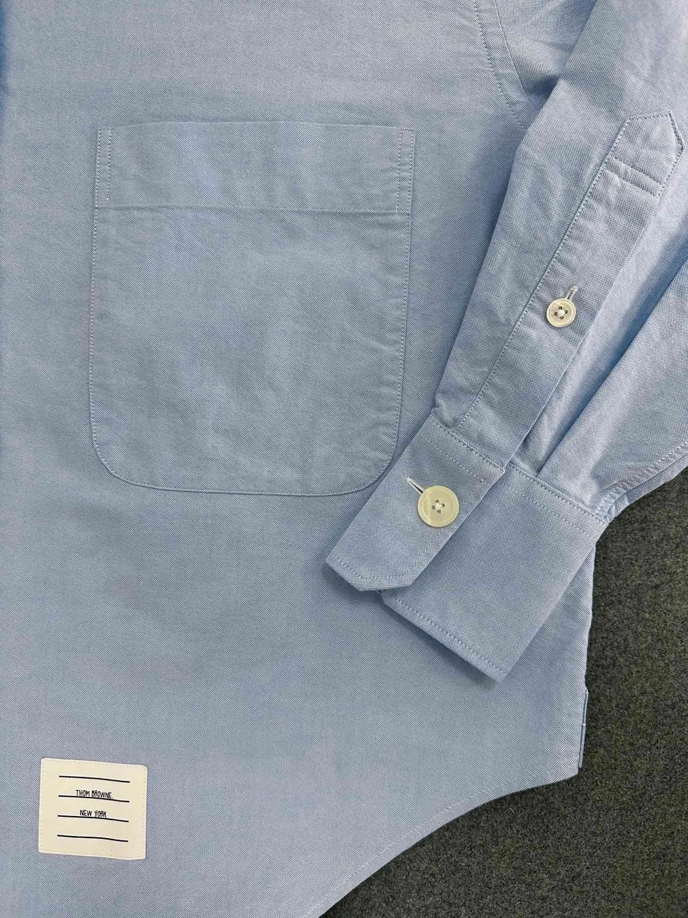 톰브라운 RWB 스트라이프 디테일 셔츠 블루