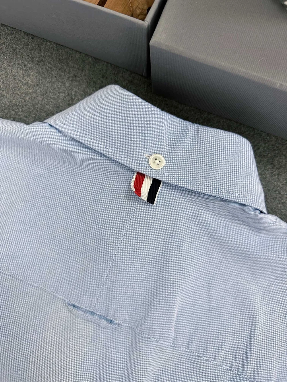 톰브라운 RWB 스트라이프 디테일 셔츠 블루