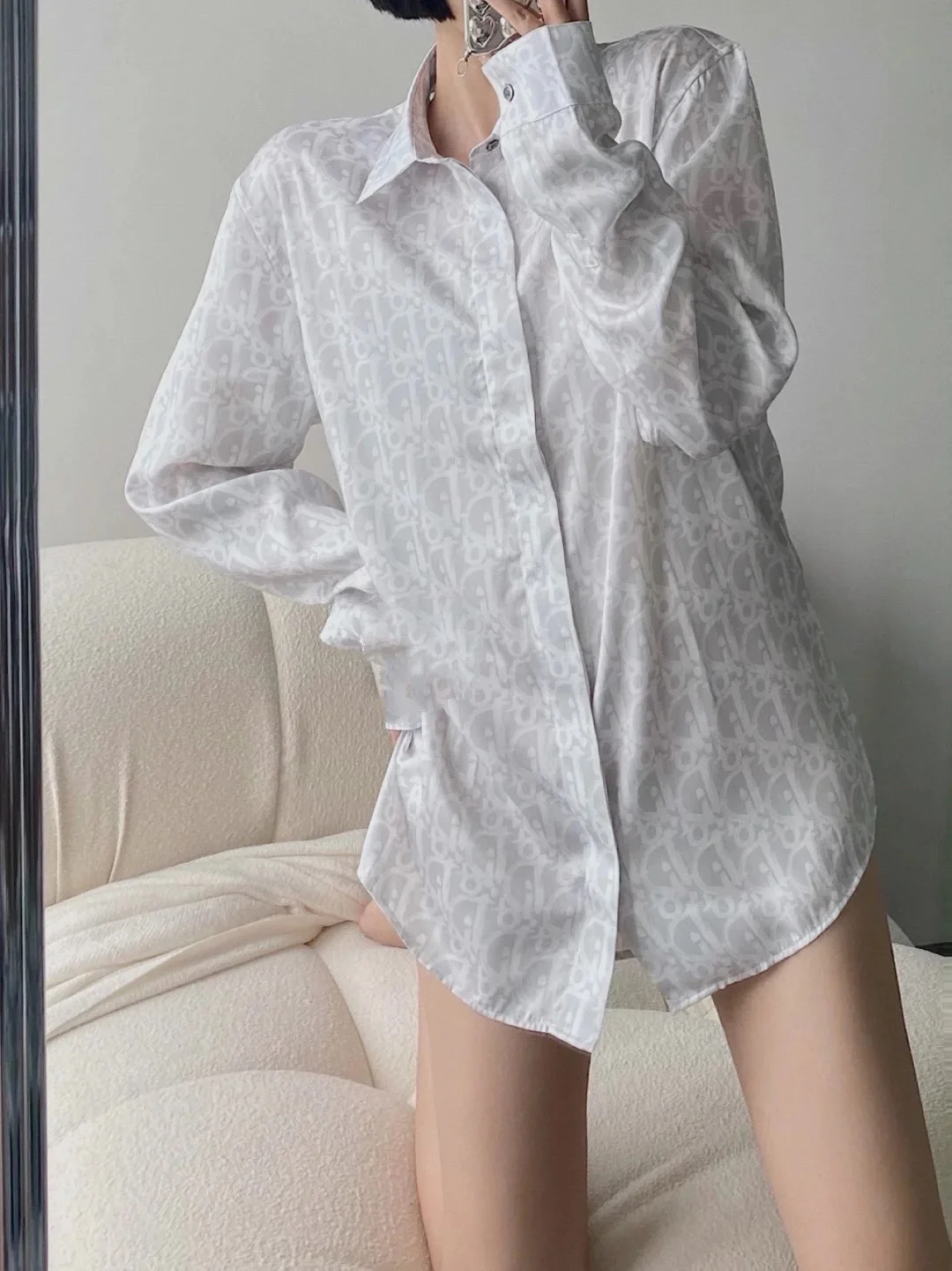 디올 오블리크 화이트 셔츠