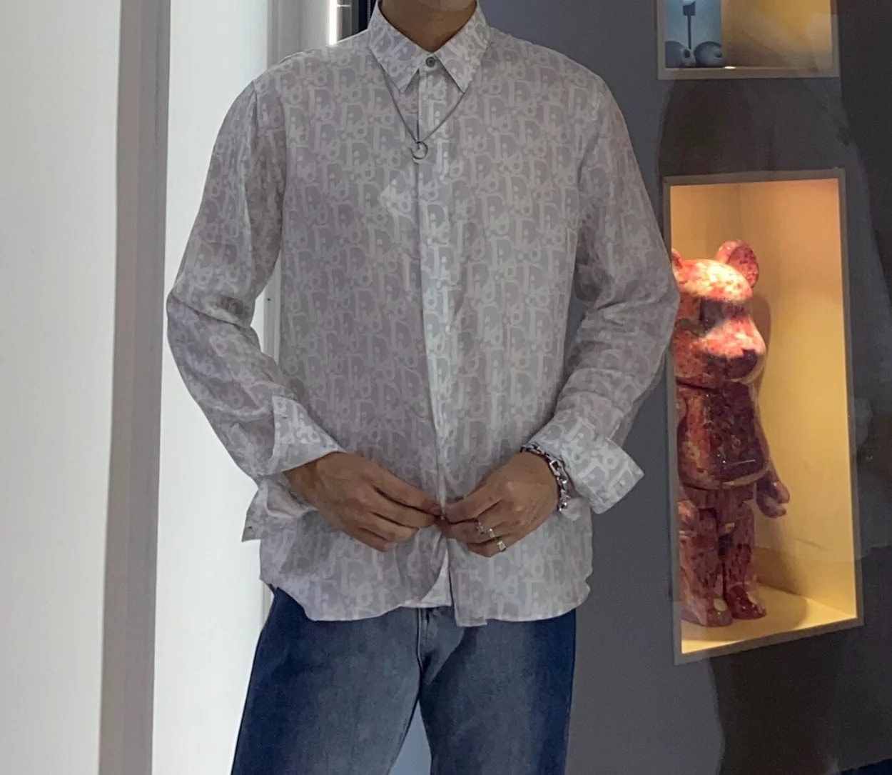 디올 오블리크 화이트 셔츠